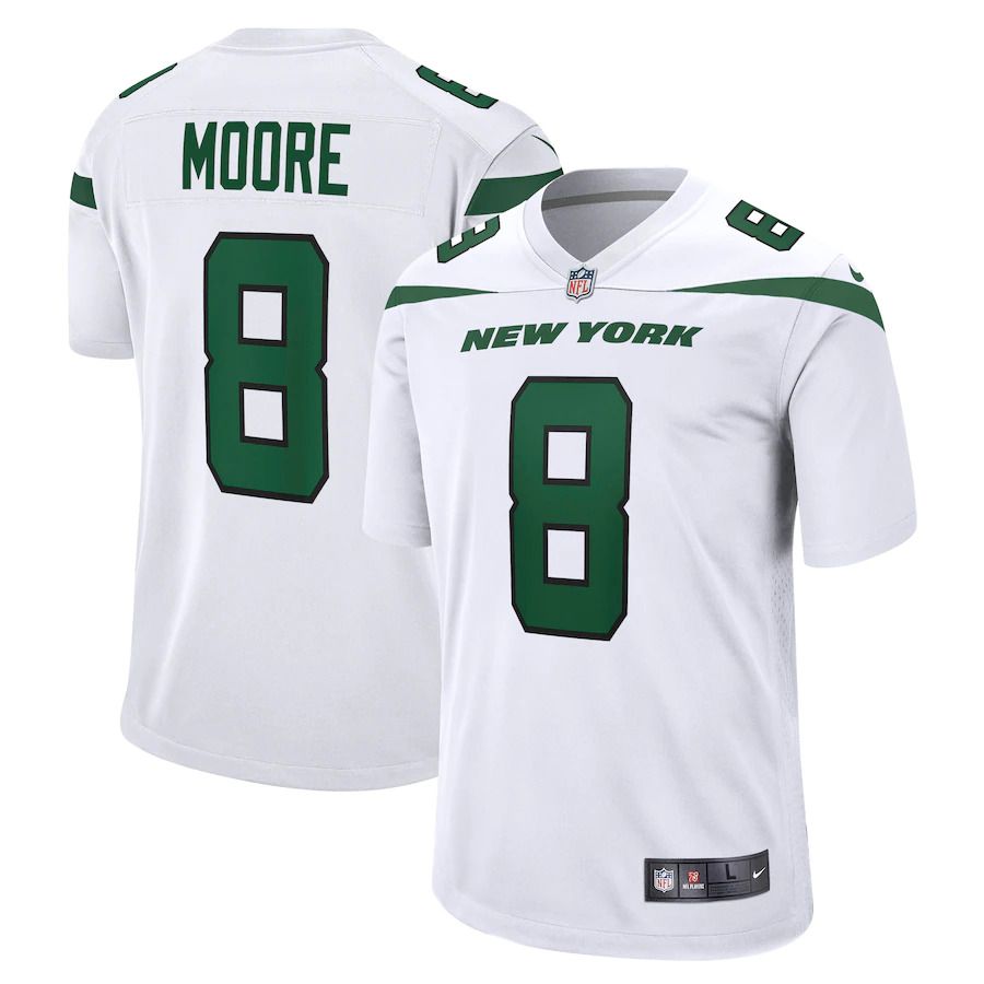 Men New York Jets #8 Elijah Moore Nike White Game NFL Jersey